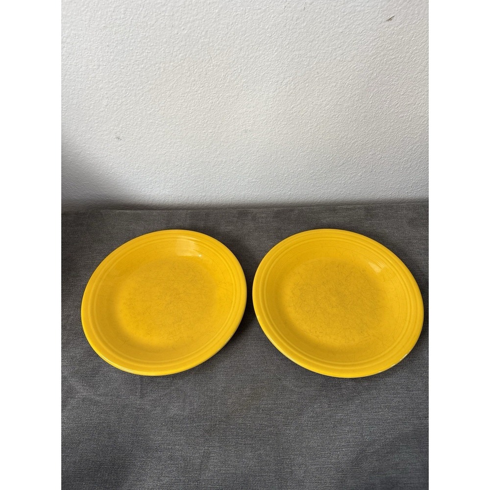 Fiesta Yellow 2 Dinner Plates 10.5" Fiesta Ware Homer Laughlin